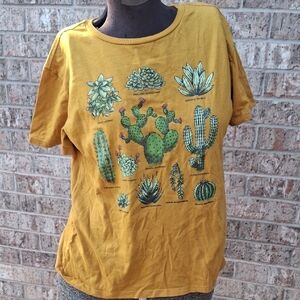 Yellow Cactus Graphic T-Shirt